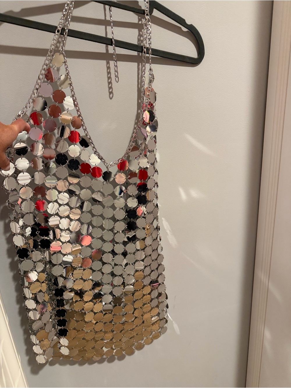 12th Tribe Silver Sequin Halter Mini Chemise - Picture 5 of 9